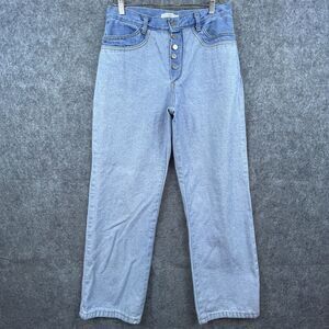 AGIT Jeans Womens Medium 90s Two Toned Straight Wide Leg Button Fly